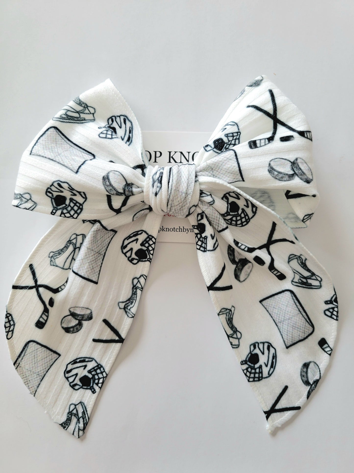 HOCKEY fabric bow