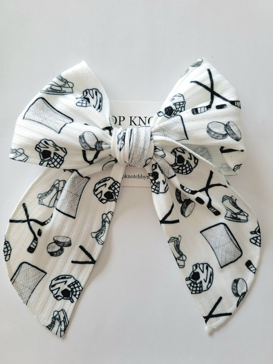 HOCKEY fabric bow